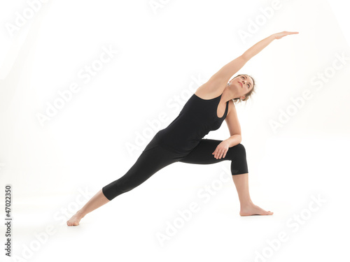 stretching yoga pose demonstration