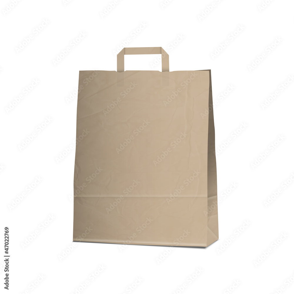 Empty Carrier brown bag on white Empty Carrier brown bag on white