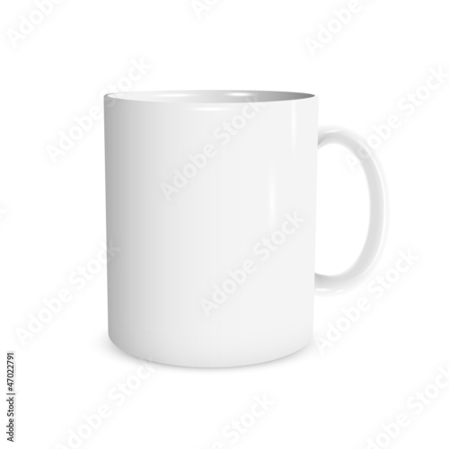 Realistic vector white cup