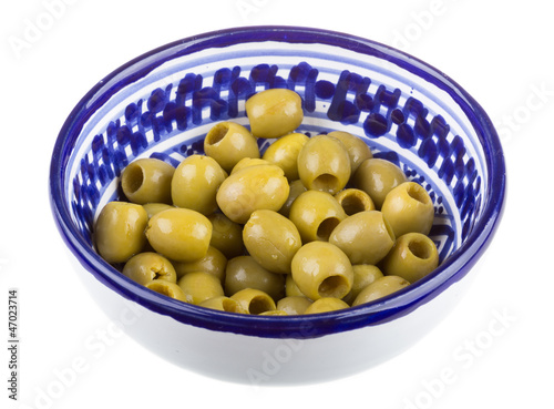 Olives over white background
