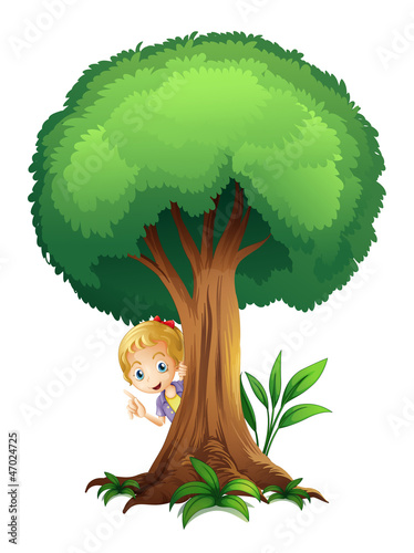 a girl and a tree