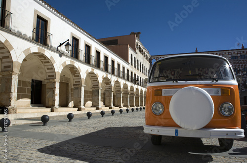 A classic van parked in High Square photo