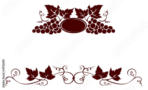Set design elements -- grape with stamp