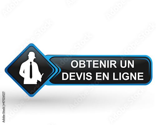 obtenir un devis en ligne sur bouton web carré design bleu