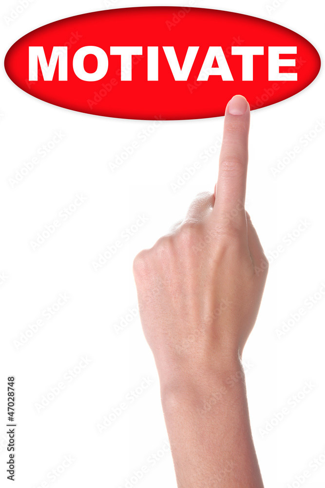 hand with big red button isolated on white hand with big red button isolated on white