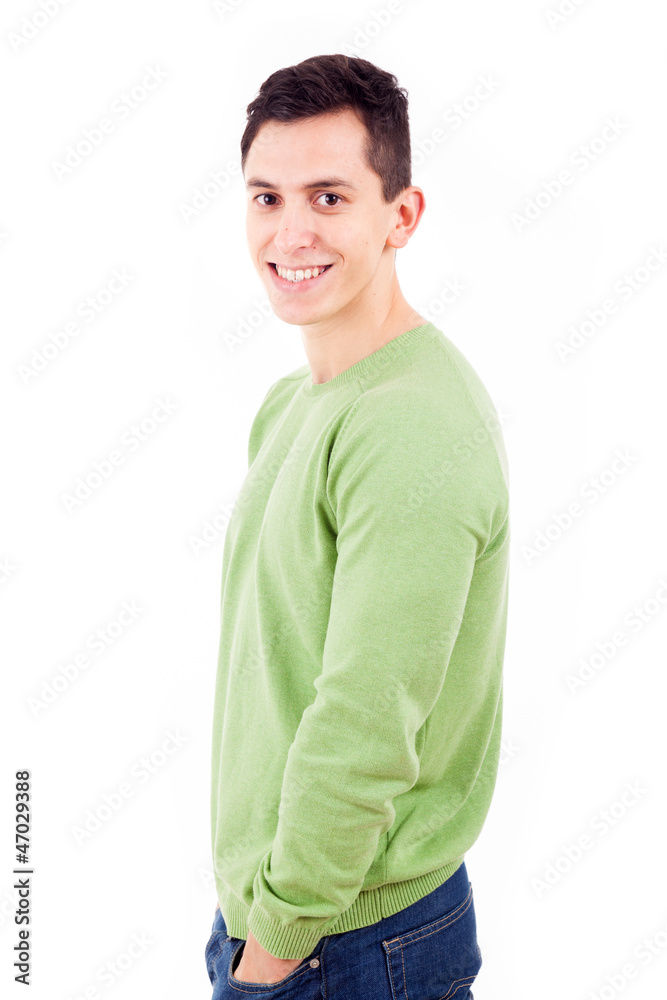 Young casual man portrait on white background Young casual man portrait on white background