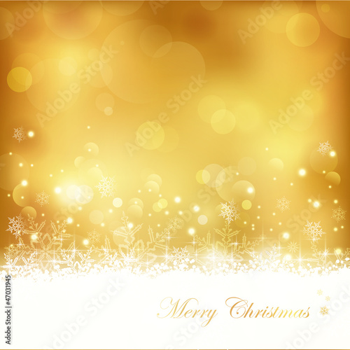 Golden glowing Christmas background