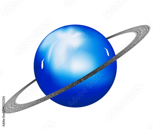 Vector illustration Uranus planet on a white background