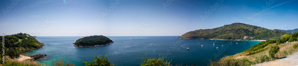 Panorama from viewpoint. Yanui Beach. Phuket.