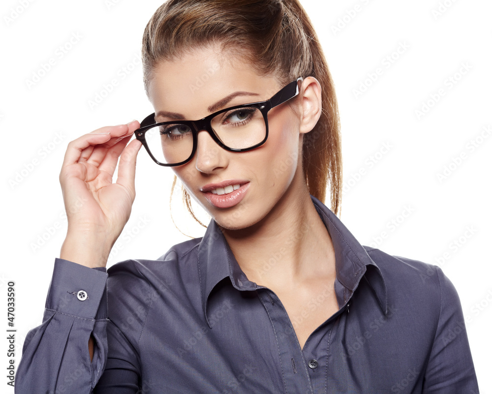 Attractive business woman smiling against copy space background Attractive business woman smiling against copy space background