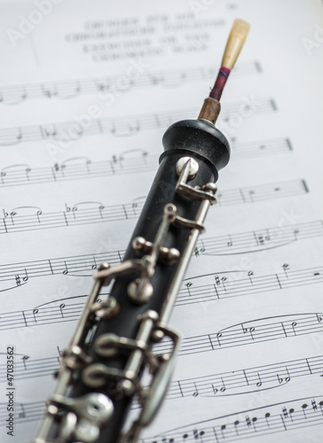 Eine französische Oboe, Blasinstrument aus Holz