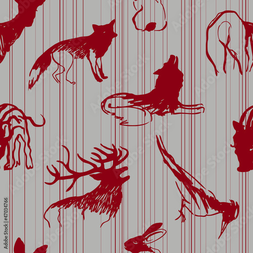 Forest animals / Scandinavian seamless pattern
