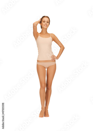 beautiful woman in cotton undrewear