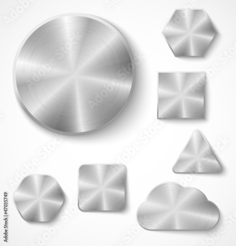 Set of metal buttons