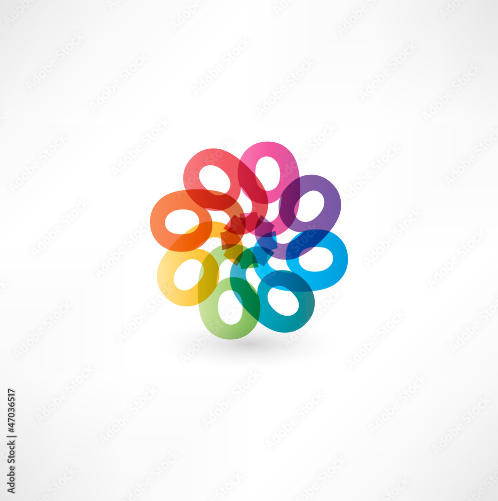 Full color abstract figure of the numbers 9 Full color abstract figure of the numbers 9