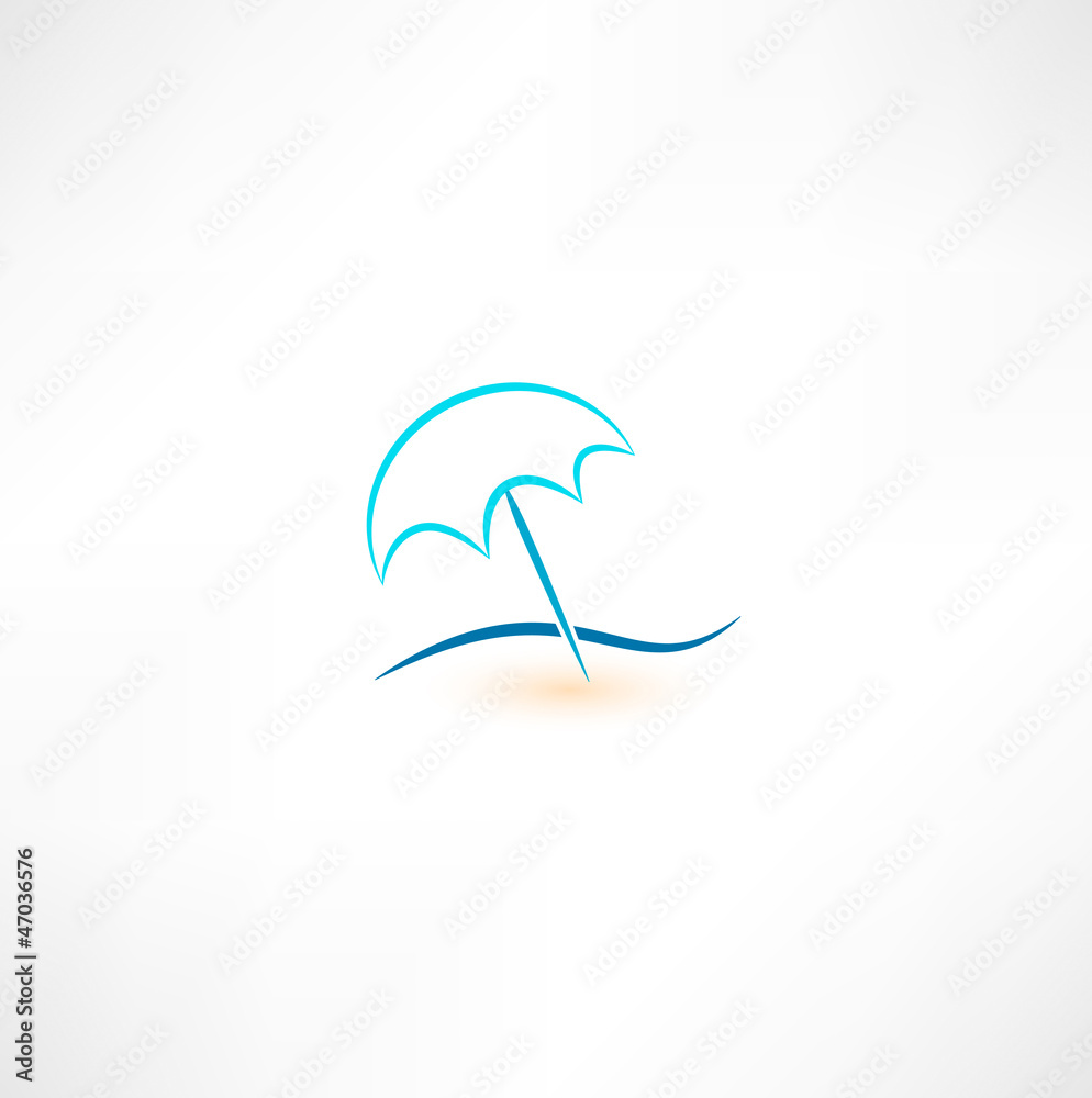 Naklejka premium Beach parasol