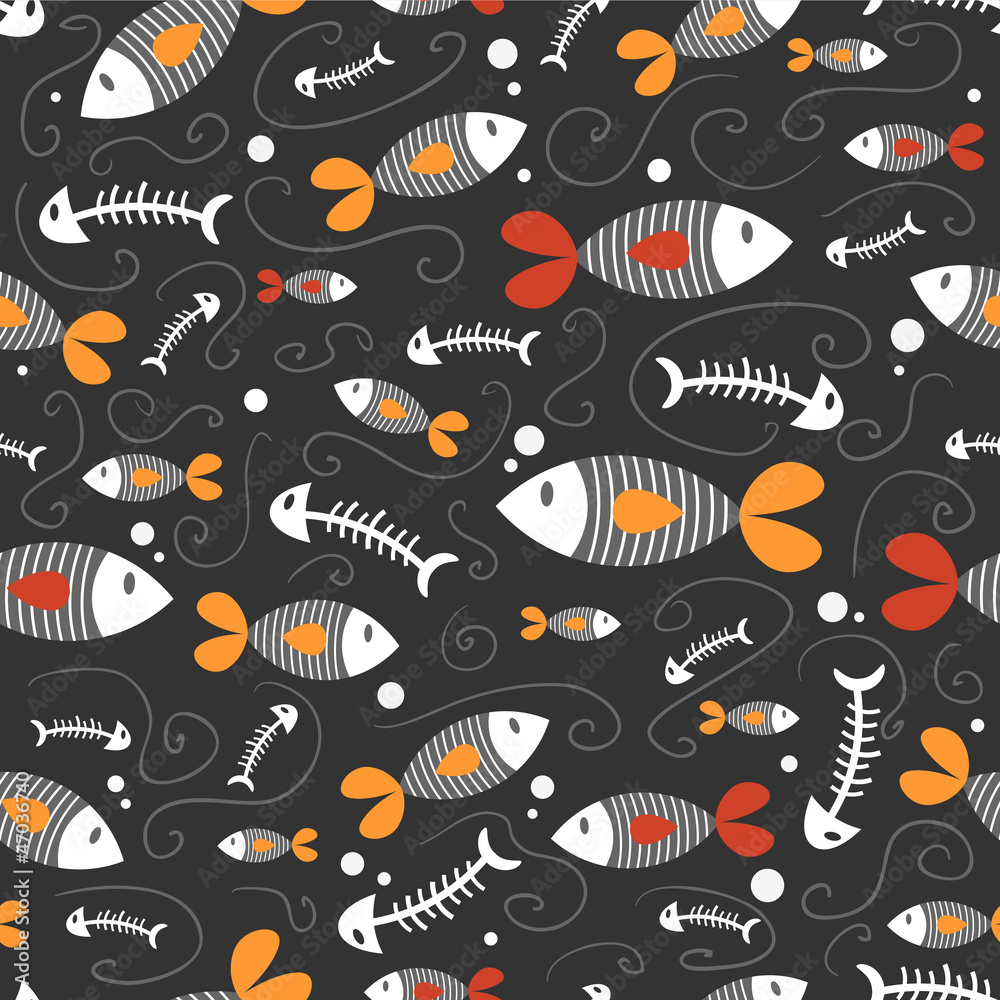 Cute seamless pattern with fish Cute seamless pattern with fish