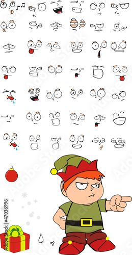 xmas gnomo elf kid cartoon in vector format