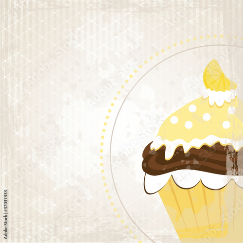 Zitronen Cupcake im Vintage Look
