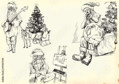 Santa Claus - collection 2, hand drawings