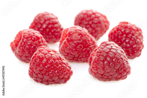 Raspberry fruit isolated on white background