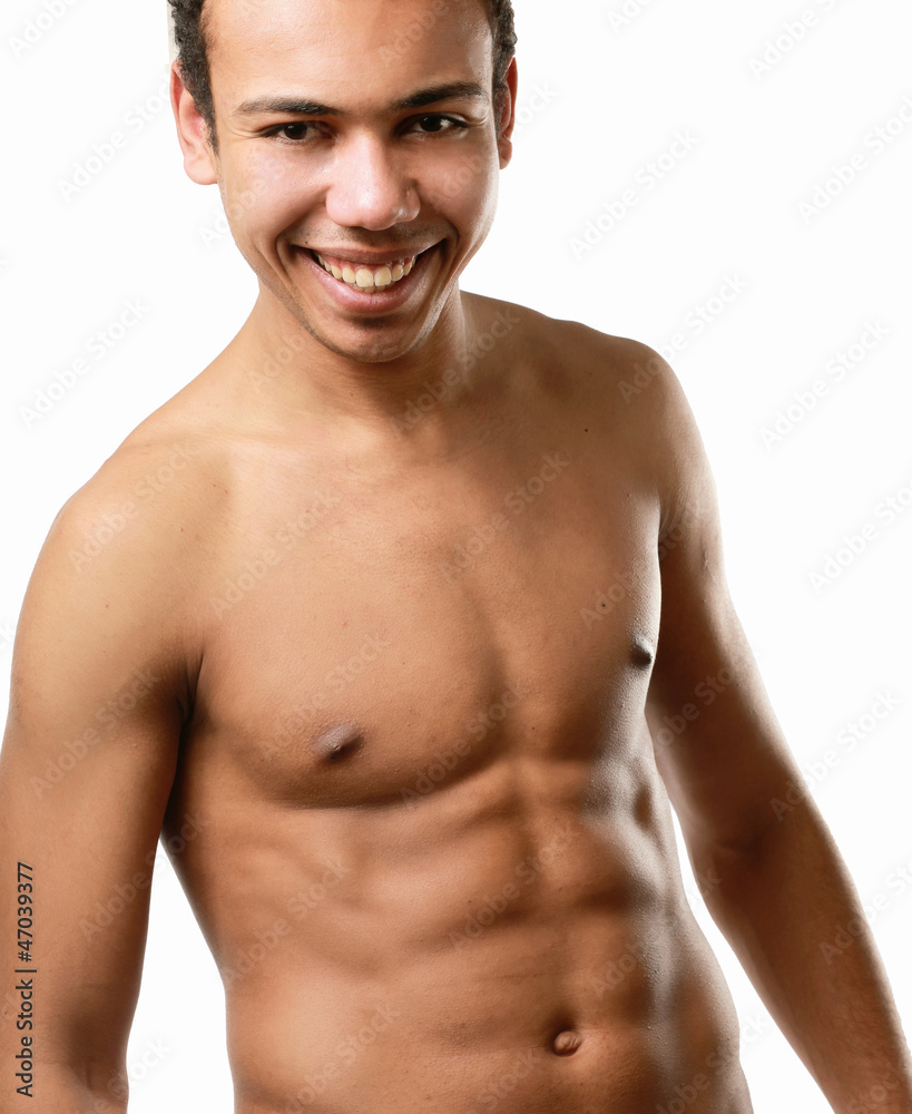 Strong man with a helathy body isolated over white Strong man with a helathy body isolated over white