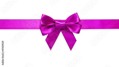 purple ribbon with bow with tails