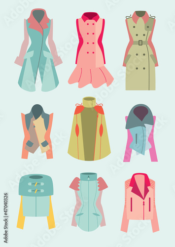woman coats and jackets fashion collection © yemelianova