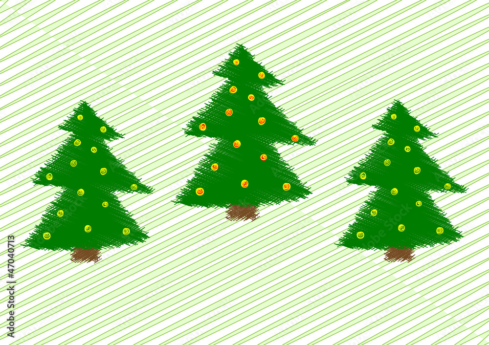 Three Christmas trees vector