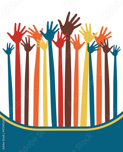 Fun hand design with copy space vector.