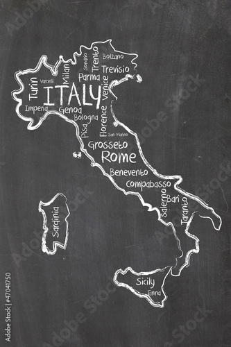 italy on blackboard