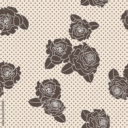 Vector rose seamless pattern