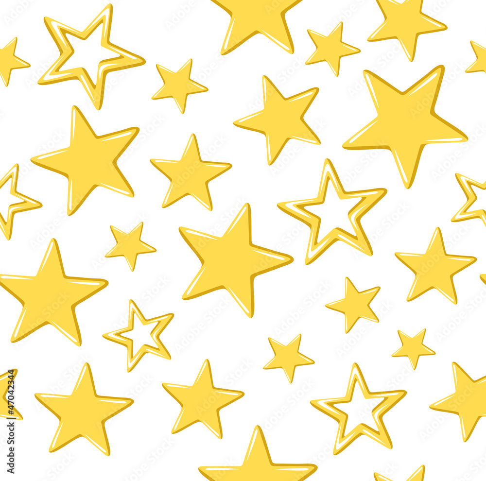 Gold stars on a white background. Vector seamless pattern. Gold stars on a white background. Vector seamless pattern.