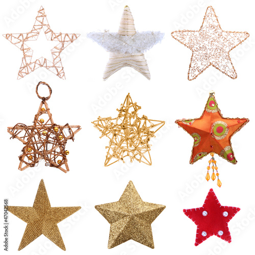 Christmas stars isolated on white