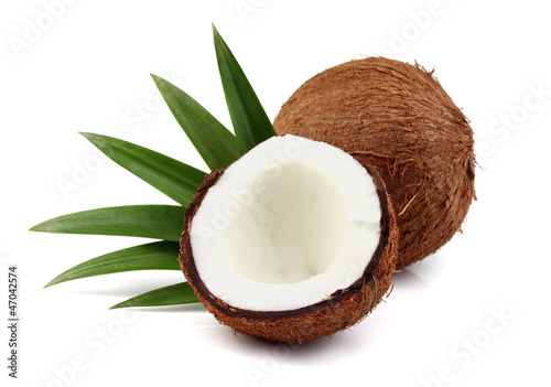 Sweet coconut with leaves