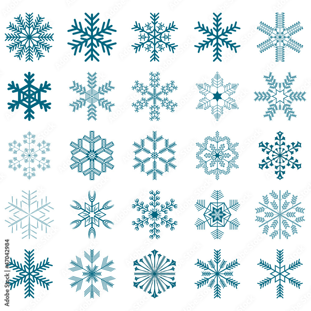 collection of 25 vector snowflakes collection of 25 vector snowflakes