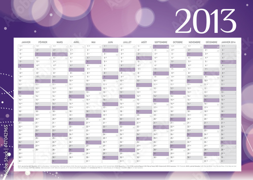 Calendrier année 2013 design