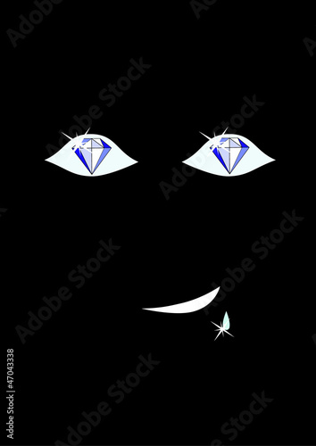 vector illustration diamond eyes and mouth drooling
