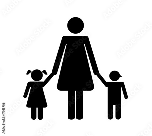 piktogramm alleinerziehende mutter