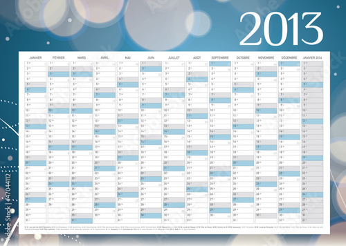 Calendrier année 2013 design
