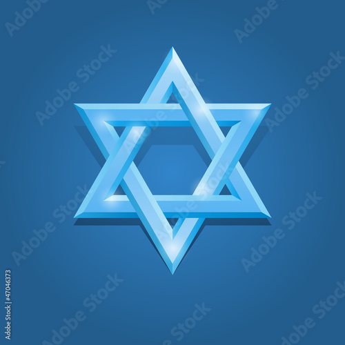 White David star on the blue background