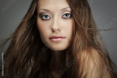 closeup woman face portrait
