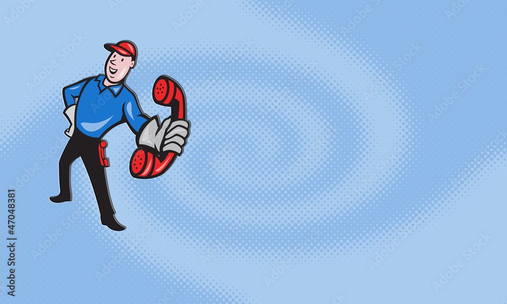 Fototapeta premium Telephone Repairman Worker Phone