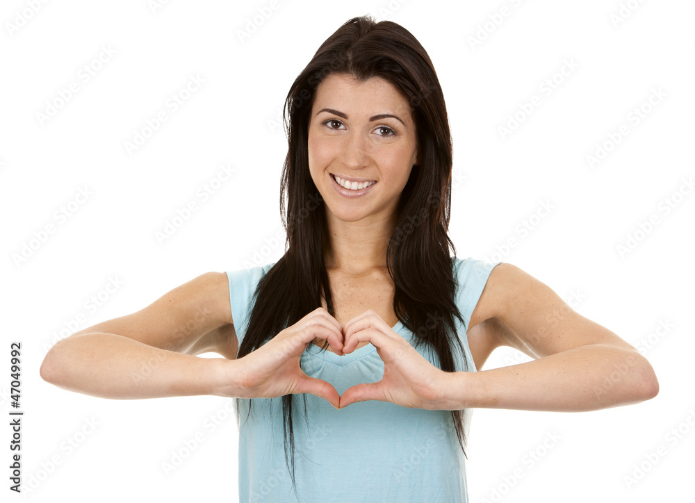 brunette showing heart brunette showing heart