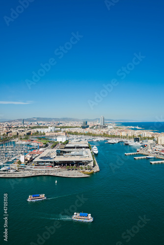 Aerial view of the Harbor district in Barcelona, Spain © Valeri Luzina