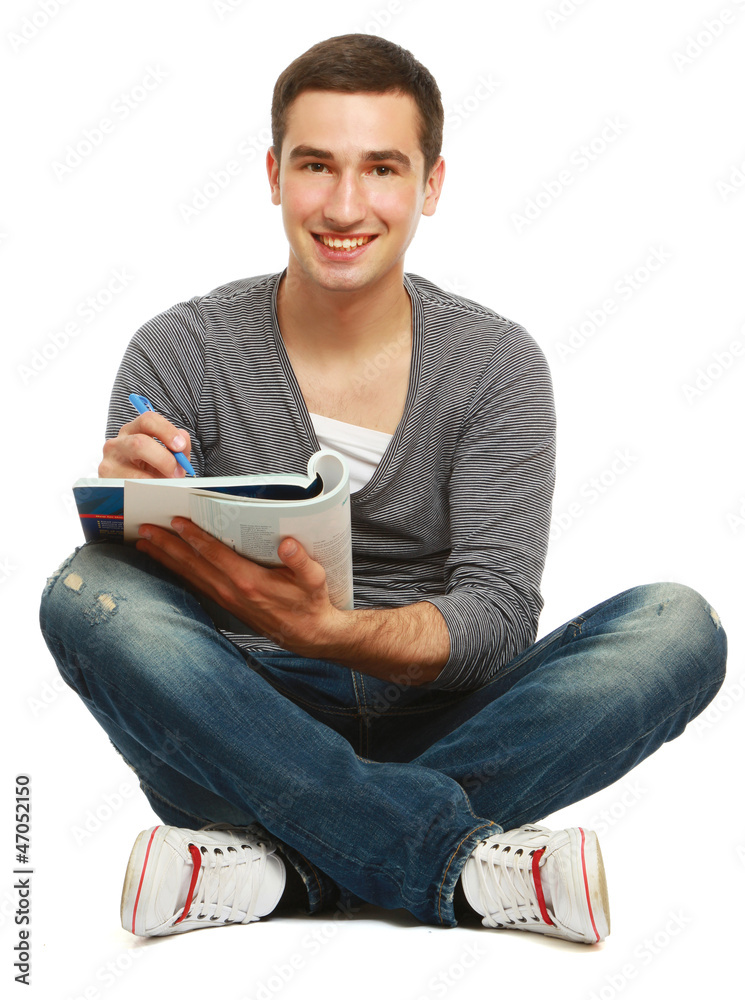 A portrait of a young handsome student A portrait of a young handsome student