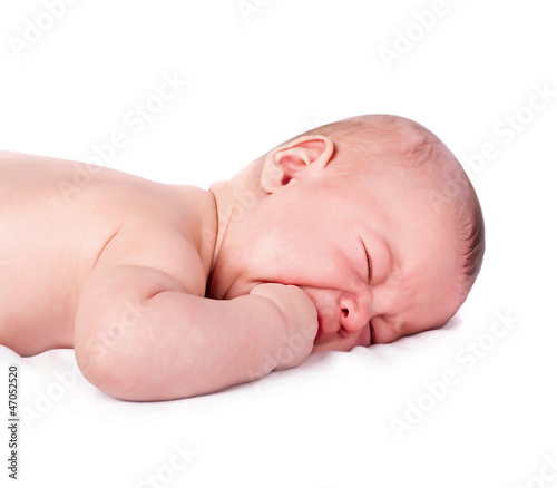 crying boy, on white
