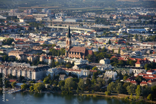 View on Pfarre St. Leopold – Donaufeld, Vienna from Donauturm