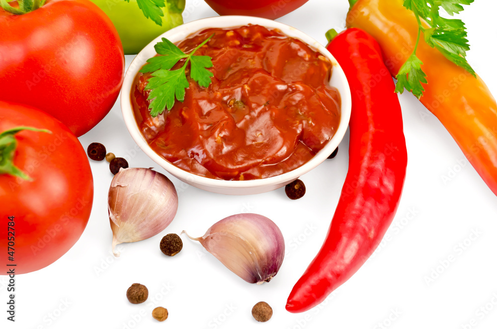 Ketchup with vegetables and spices Ketchup with vegetables and spices
