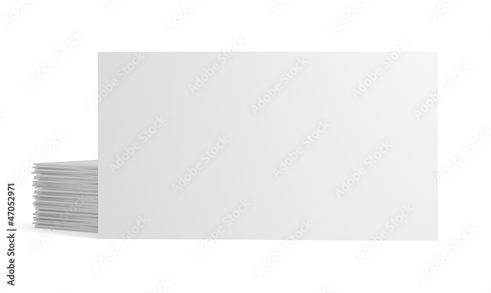 blank white paper business card